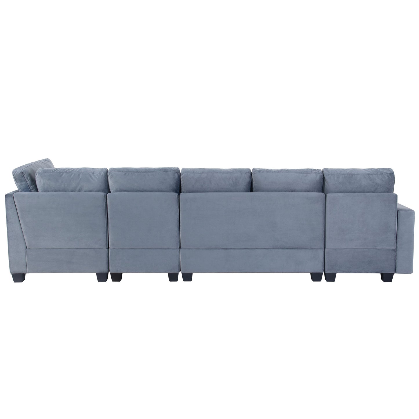 modern l shape sectional sofa with usb charging port, grey