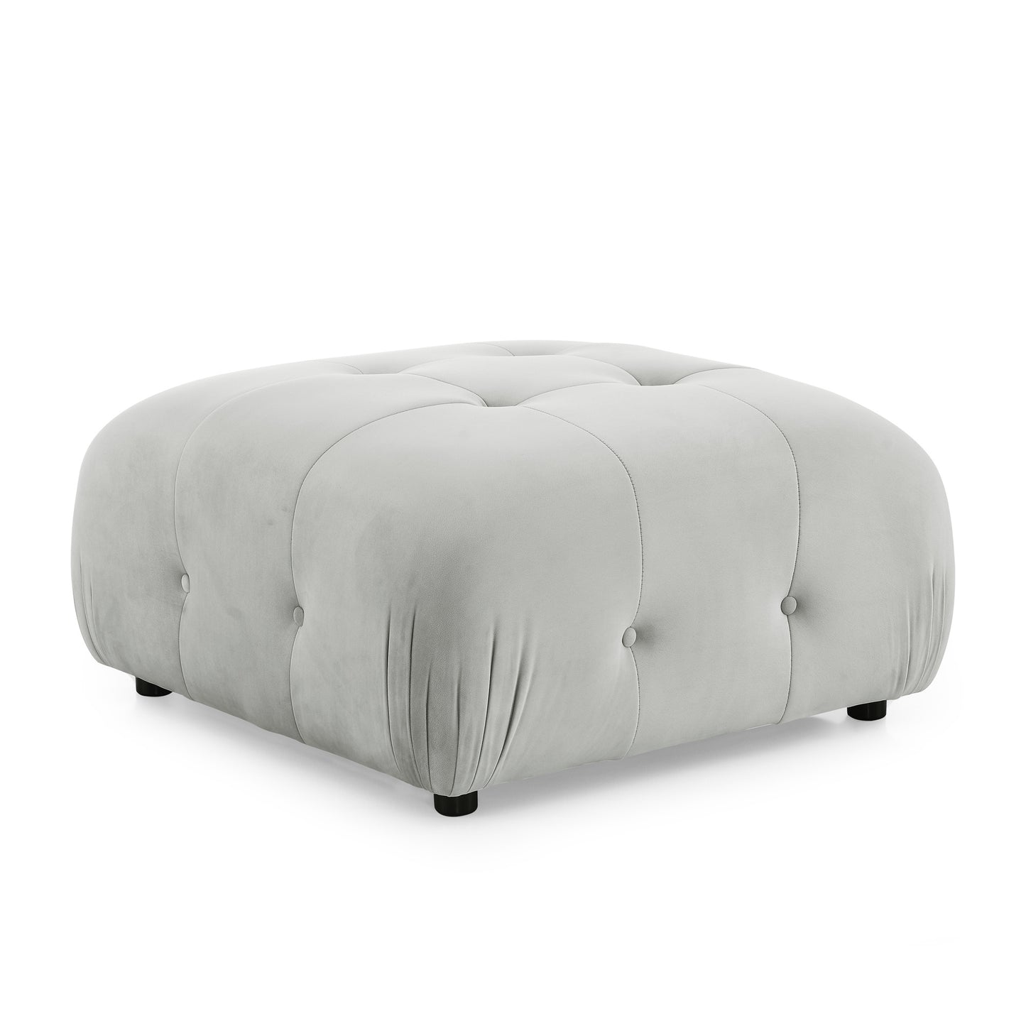 modular sectional sofa, button tufted designed and diy combination,l shaped couch with reversible ottoman, grey velvet