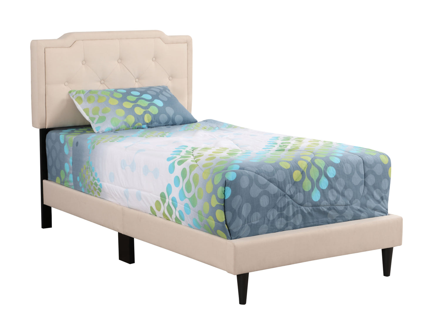 deb twin bed- all in one box , beige