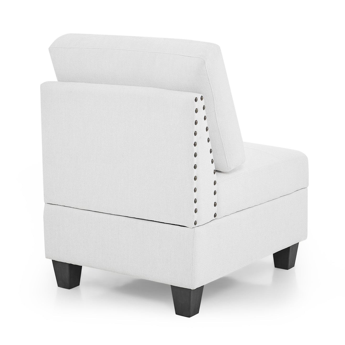 u shape modular sectional with ottoman, ivory