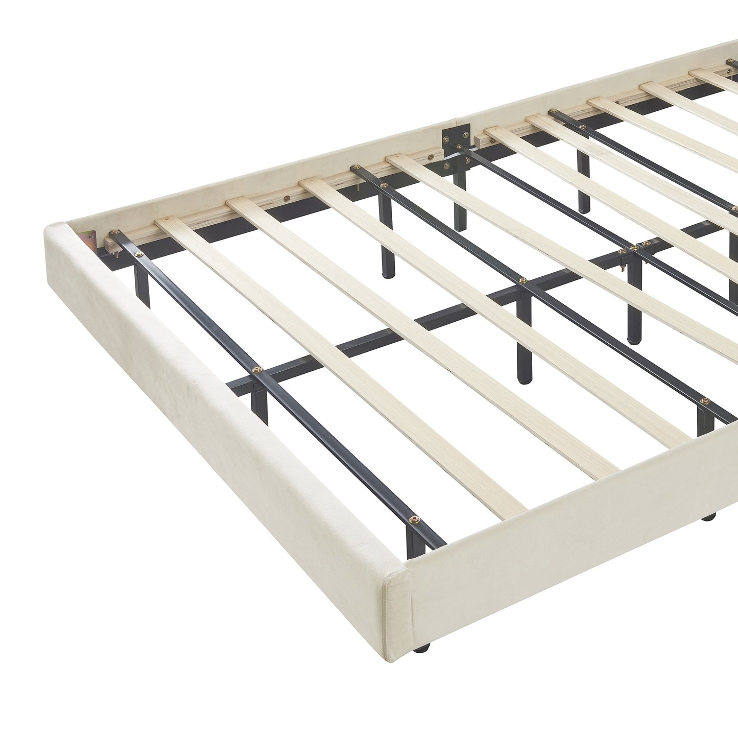 floating velvet elegant smart led platform bed