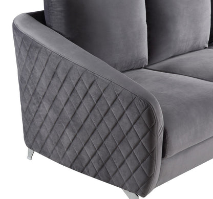 Sofia Velvet Sofa Set, Grey