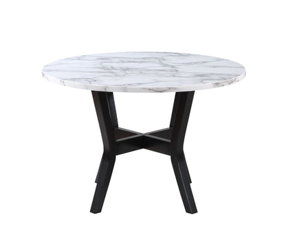 ACME Kusa 5PC Pack Dining Set, Engineering Stone Top & Black Finish