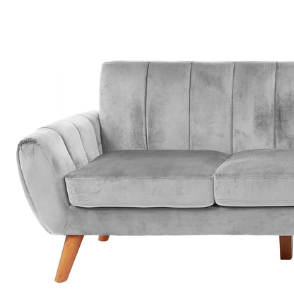 SECTIONAL - 2PC in Light Grey Faux Leather