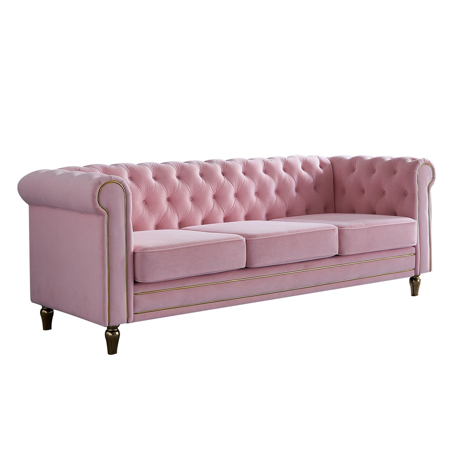 chesterfield velvet sofa, pink
