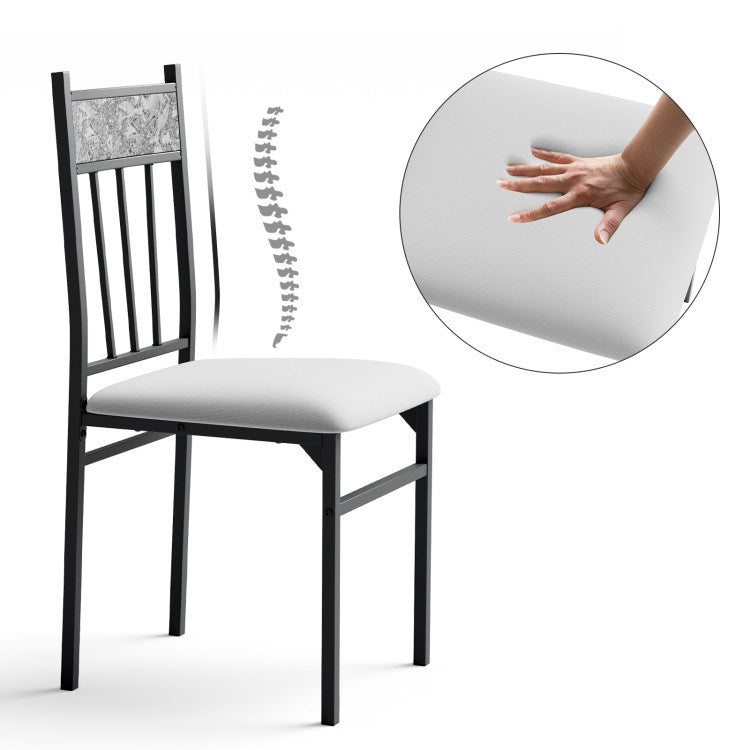 5 pieces faux marble dining set table