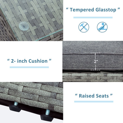 5-piece Outdoor UV-Resistant Patio Sofa Set with Storage Bench