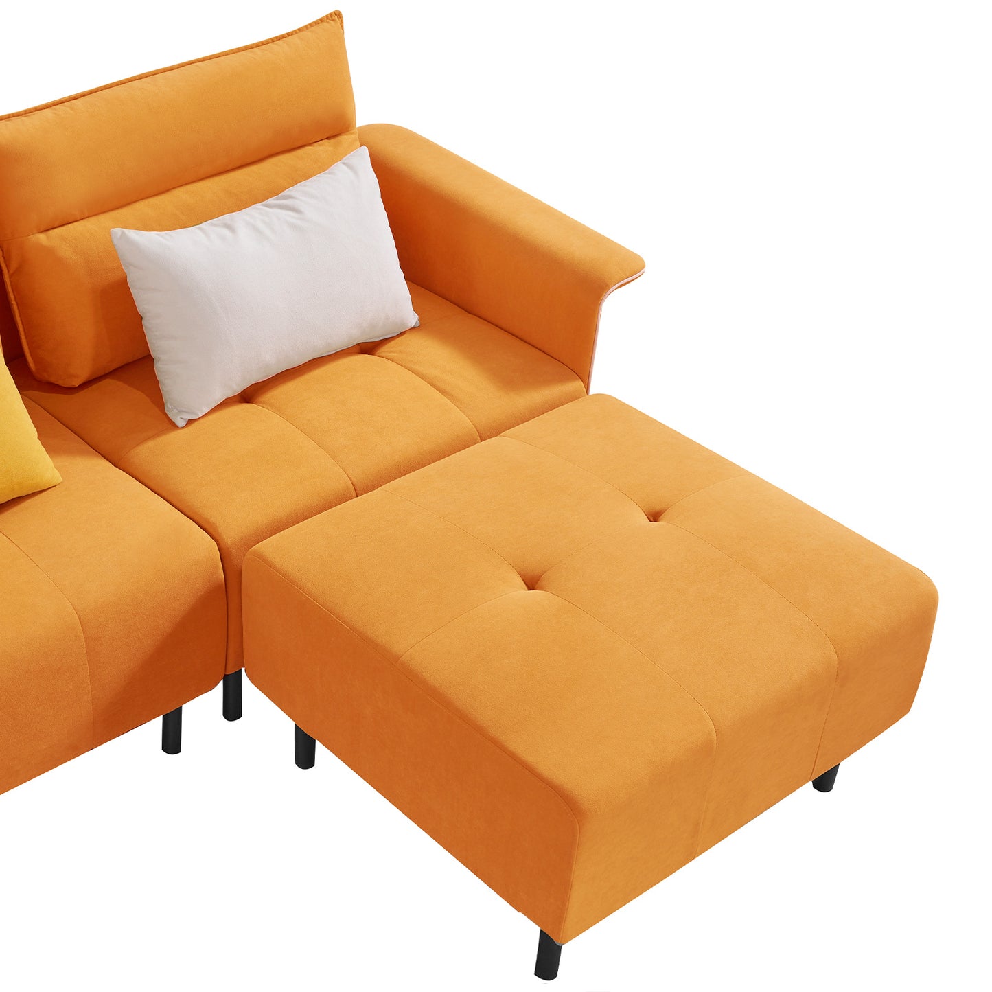 u-shaped sectional sofa with 2 removeable ottoman and 4 pillows