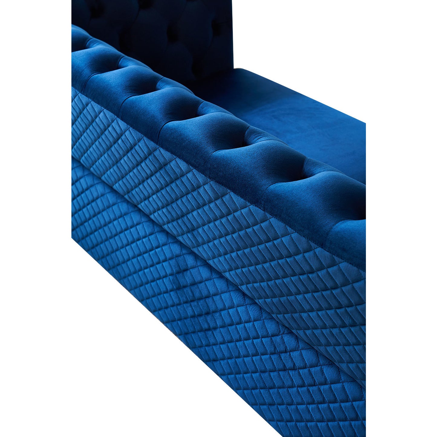 modern tufted velvet sofa ,blue