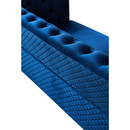 Modern Tufted Velvet Sofa ,Blue