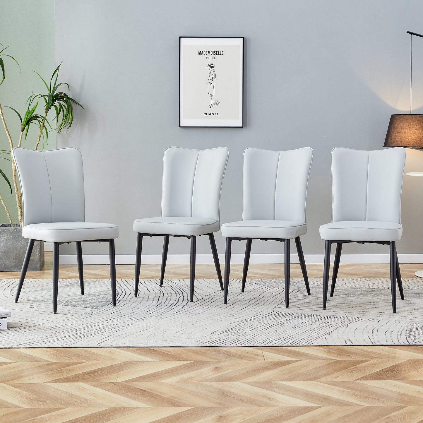 modern leather dining chairs set of 4 chairs, white