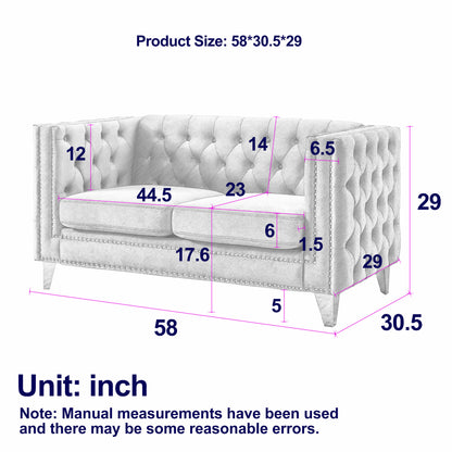 3-seater + 2-seater Combination Sofa, Grey Velvet