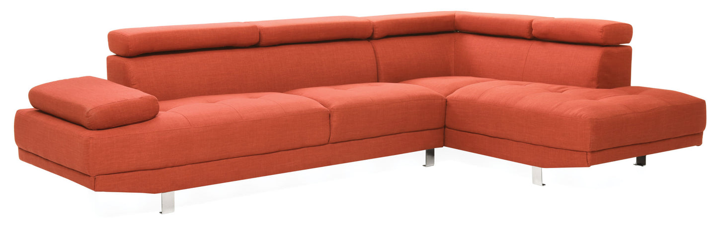 riveredge sectional, orange
