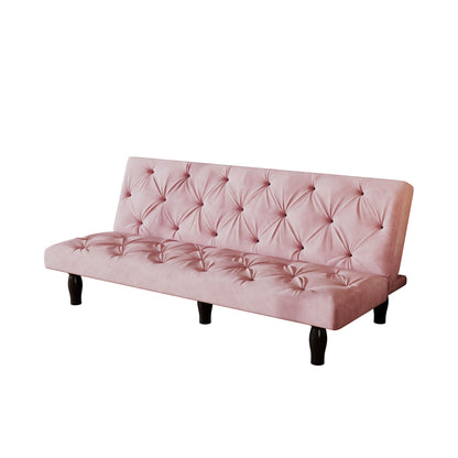 66" Pink Velvet Sofa Bed
