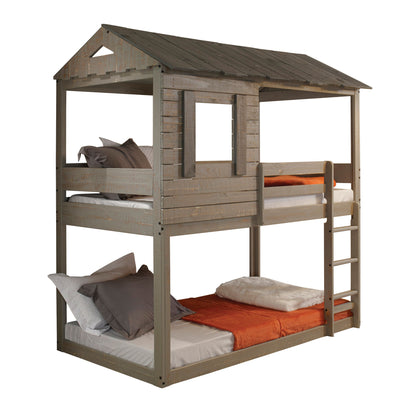 ACME Darlene Twin/Twin Bunk Bed, Rustic Gray