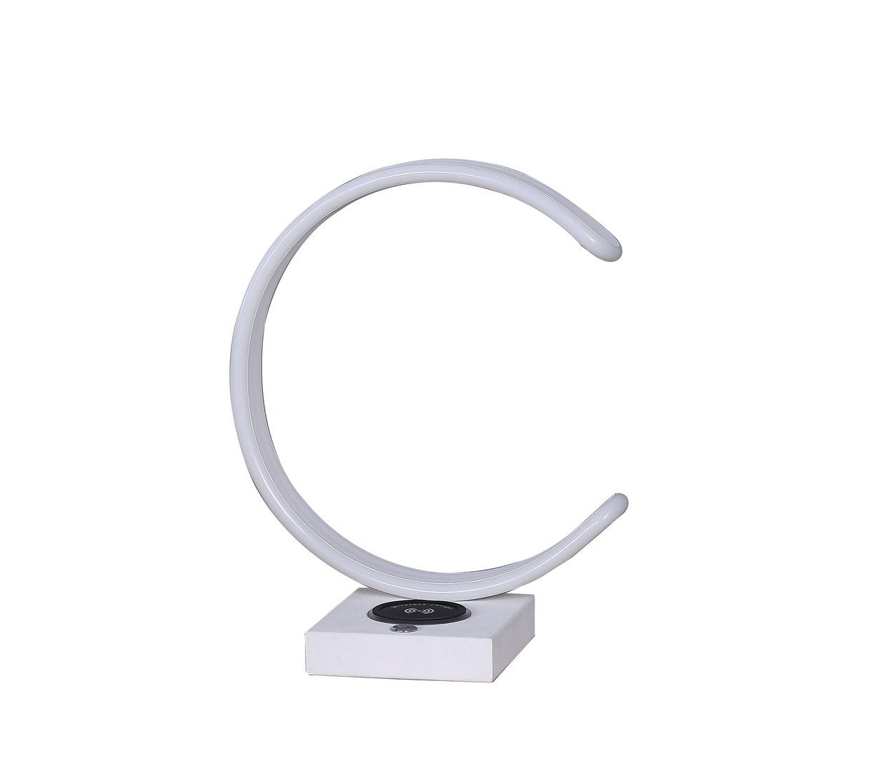 13.5" c shape led w/ usb / wireless charger port table lamp