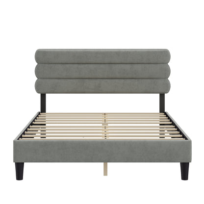 Rudy Queen Bed Frame with Headboard, Grey