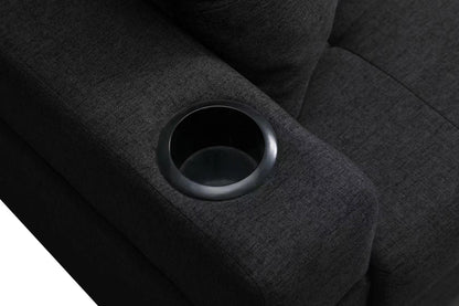 Right Sectional Sofa with footrest, Black