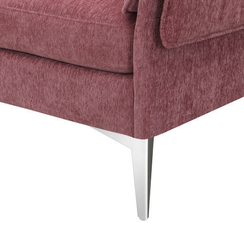 chenille l-shaped sofa with 2 pillows