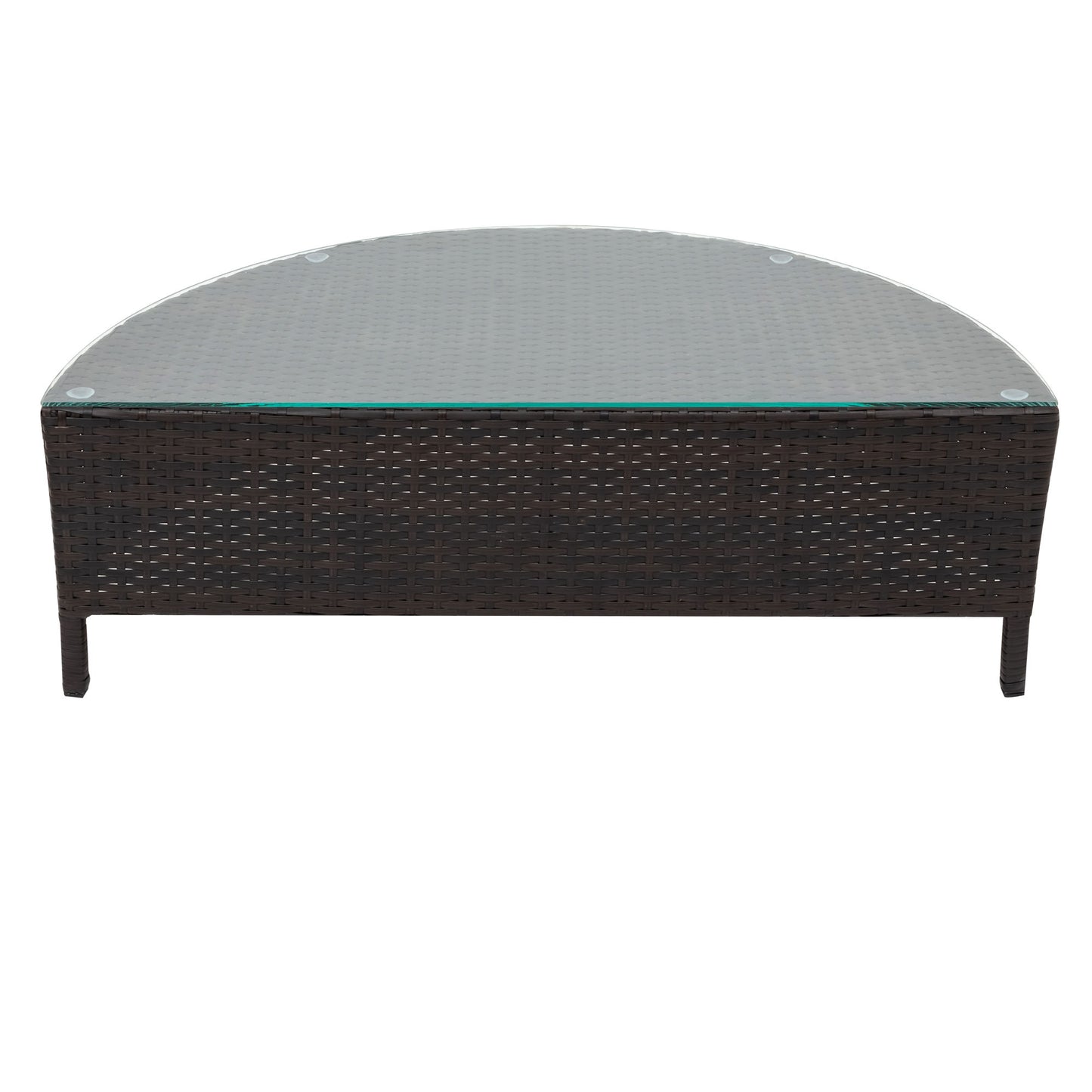 5 pieces all-weather brown pe rattan wicker sofa set