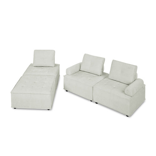 chenille l-shape modular sectional sofa