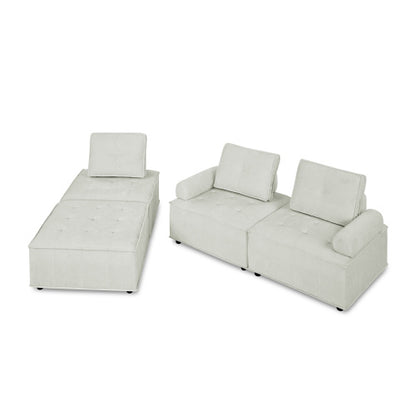 Chenille L-Shape Modular Sectional Sofa