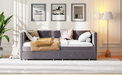 Sara Velvet Upholstered Sofa Bed