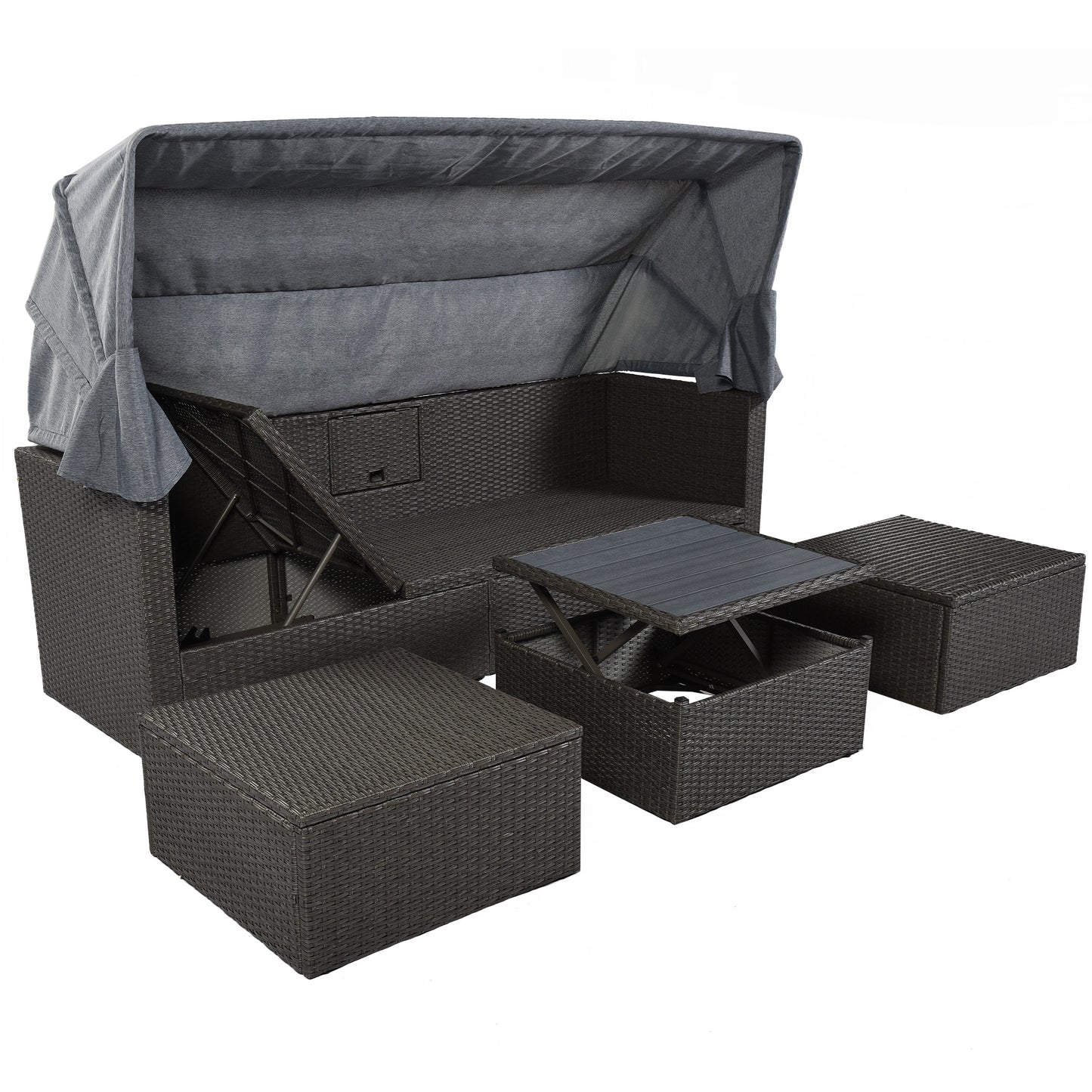 betty rectangle daybed with retractable canopy