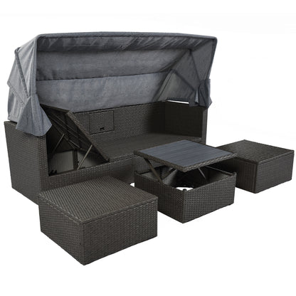 Betty Rectangle Daybed with Retractable Canopy