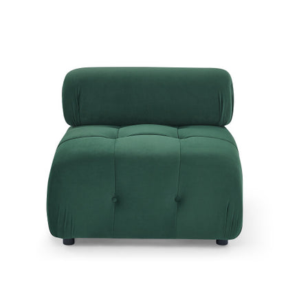 Button Tufted Modular Sectional Sofa, Navy Velvet