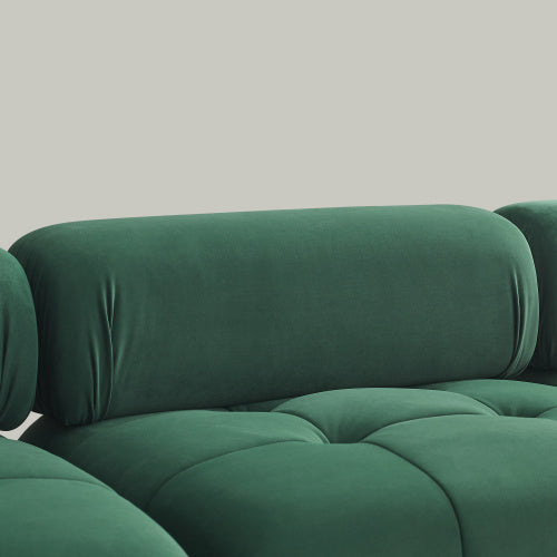 button tufted modular sectional sofa, navy velvet