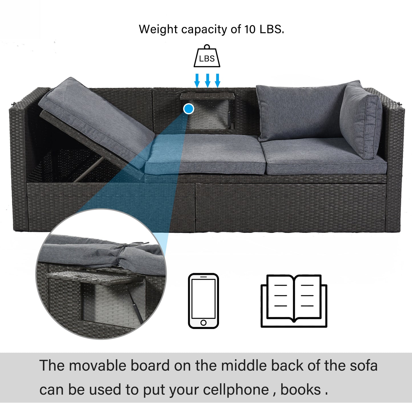 betty rectangle daybed with retractable canopy
