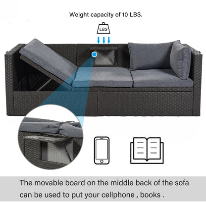 Betty Rectangle Daybed with Retractable Canopy