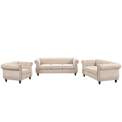 Modern Chesterfield 3-Piece Sofa Set