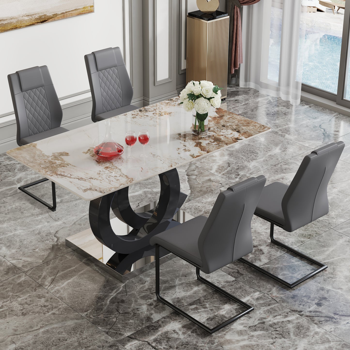 oc shaped dining table