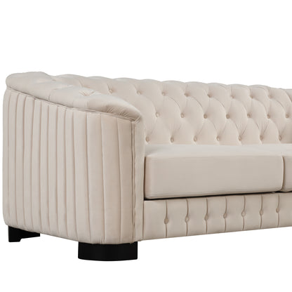 Mid Century Velvet Upholstered Sofa