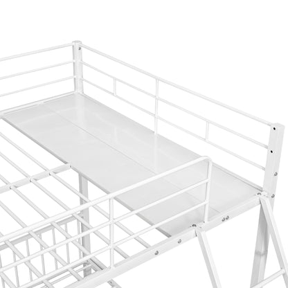 Full Over Twin & Twin Bunk Bed with Drawers and Guardrails, White