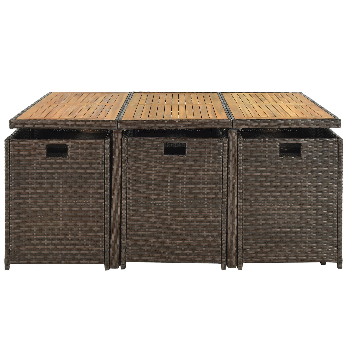 topmax 11-piece patio all-weather pe wicker dining table set