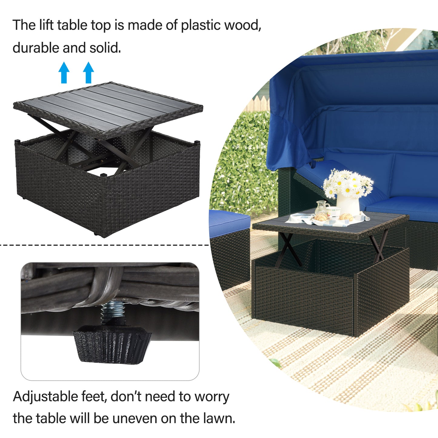 betty rectangle daybed with retractable canopy