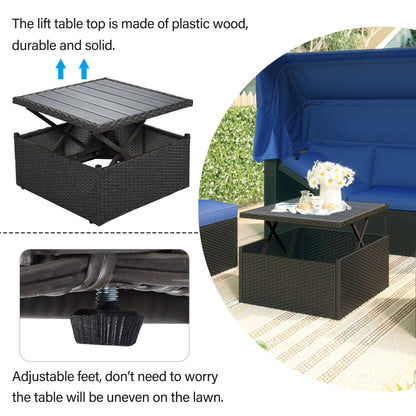 Betty Rectangle Daybed with Retractable Canopy