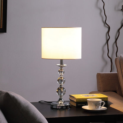 Ascending Solid Crystal Orbs Chrome Table Lamp in Chrome Silver