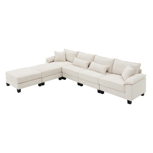 emily u shaped couch with armrest bags