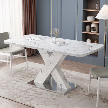 Lux Extendable Marble Square Dining Table