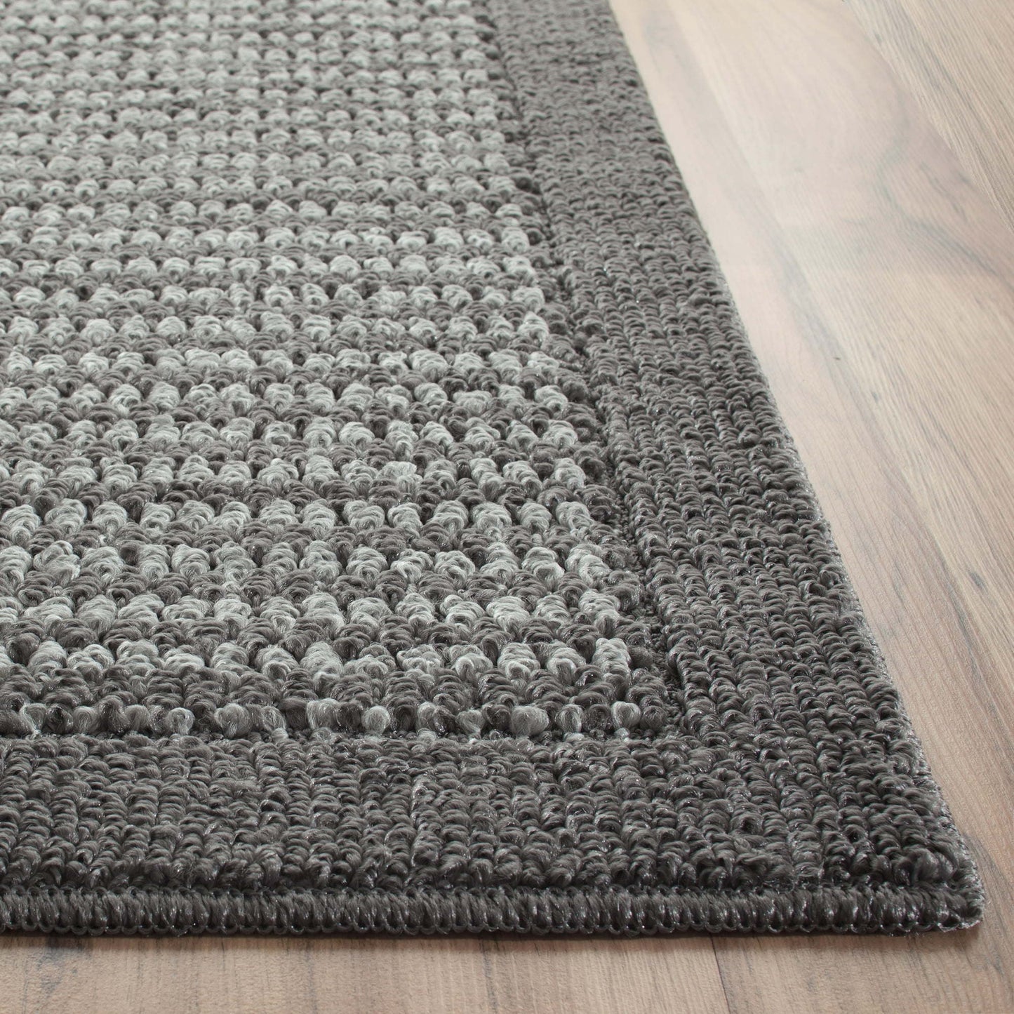 machine washable faux sisal gray indoor accent rug set, 3-piece set