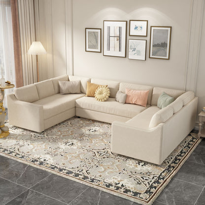 UStyle 3 Pieces Upholstered U-Shaped Sectional