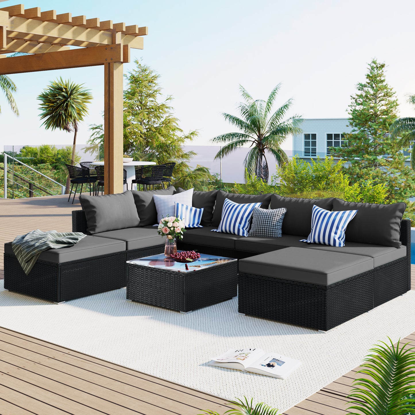 8-pieces outdoor patio furniture sets