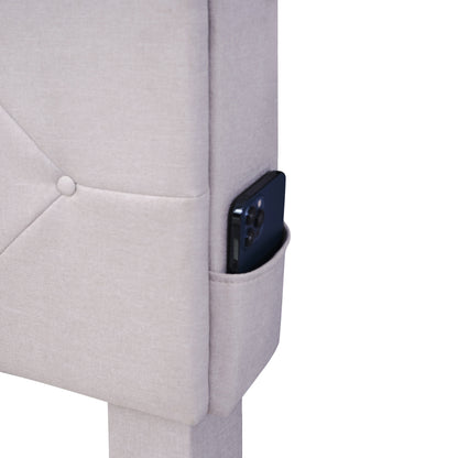 Upholstered Bed with Storage Headboard, LED, USB Charging and 2 Drawers