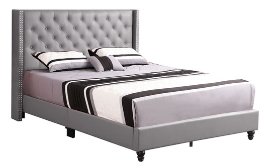 Julie Upholstered Bed , LIGHT GREY