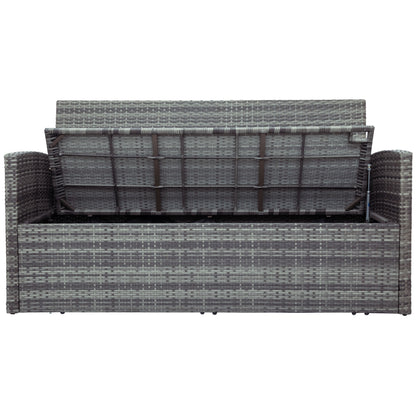 5-piece Outdoor UV-Resistant Patio Sofa Set with Storage Bench