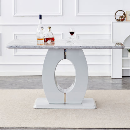 Luxurious Marble Grain Dining Table, Grey